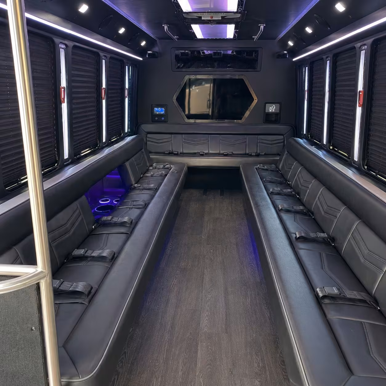 18 passenger party bus interior