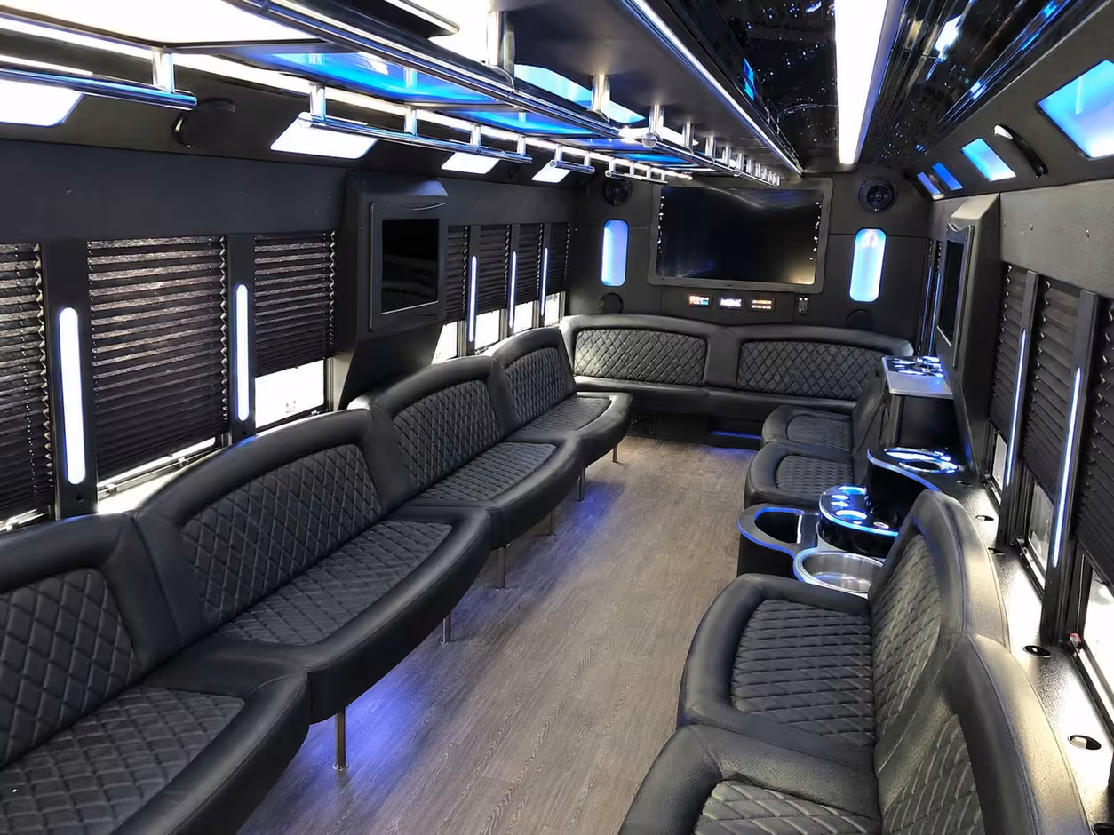 20 passenger party bus interior